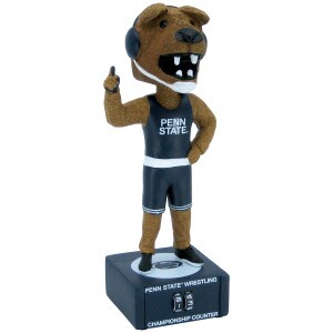 bobblehead Penn State Nittany Lion Mascot wrestling counter